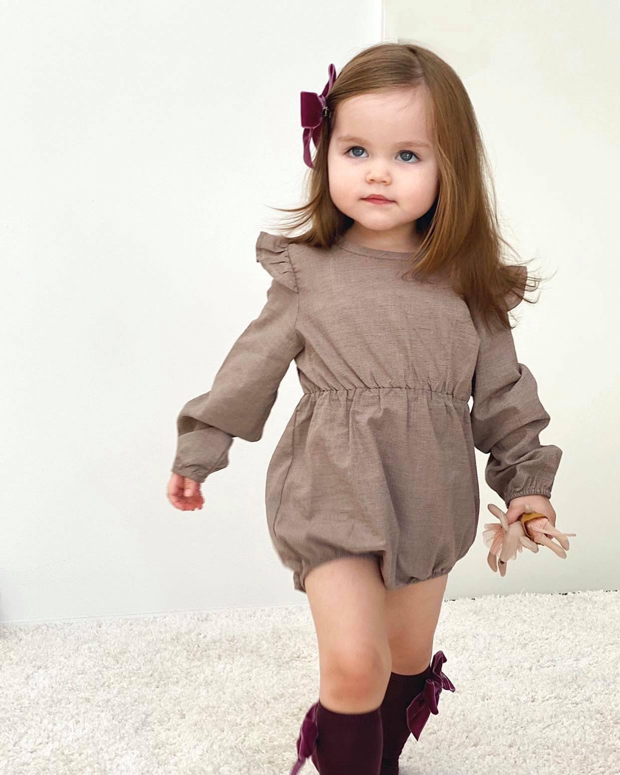 Condor Knæstrømper med Velour Sløjfe Mørk Lilla