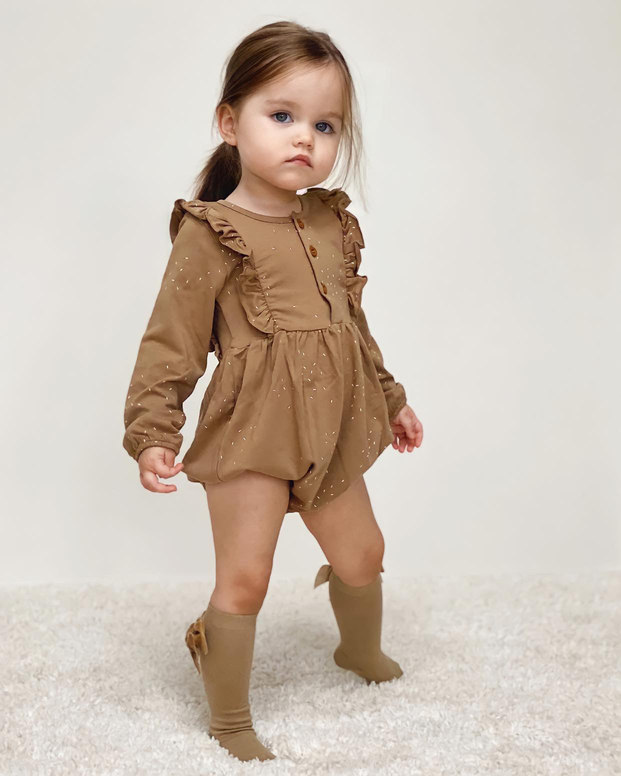 Condor Knæstrømper med Velour Sløjfe Beige