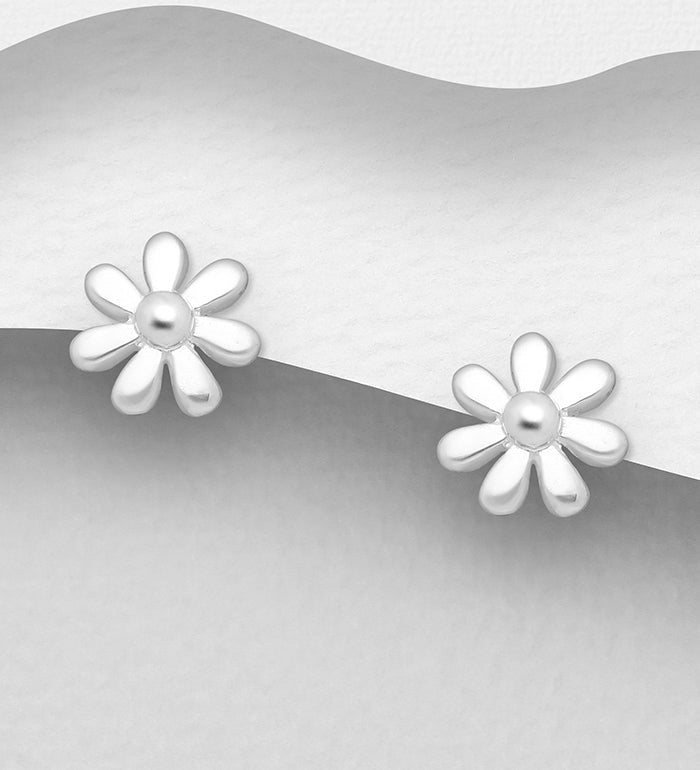 Blomster Ørestikker i Sølv