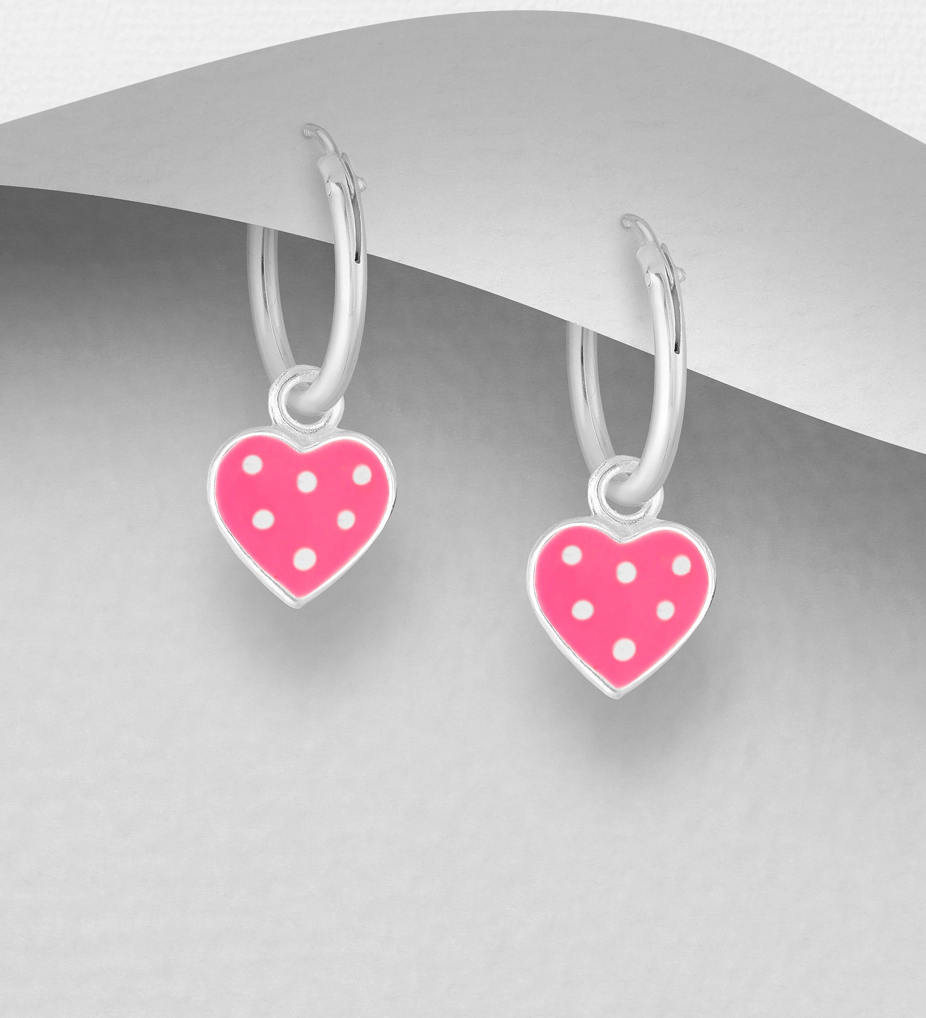 Hjerte Hoops øreringe - Lyserød