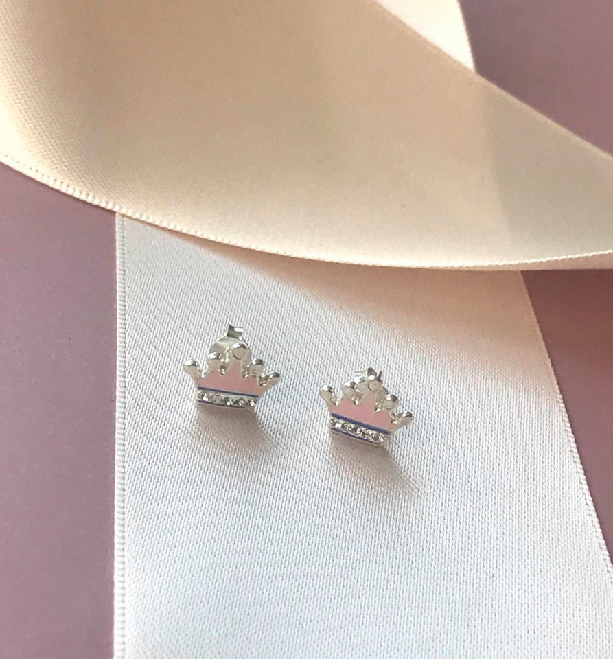 Lyserød Prinsesse Krone Ørestikker