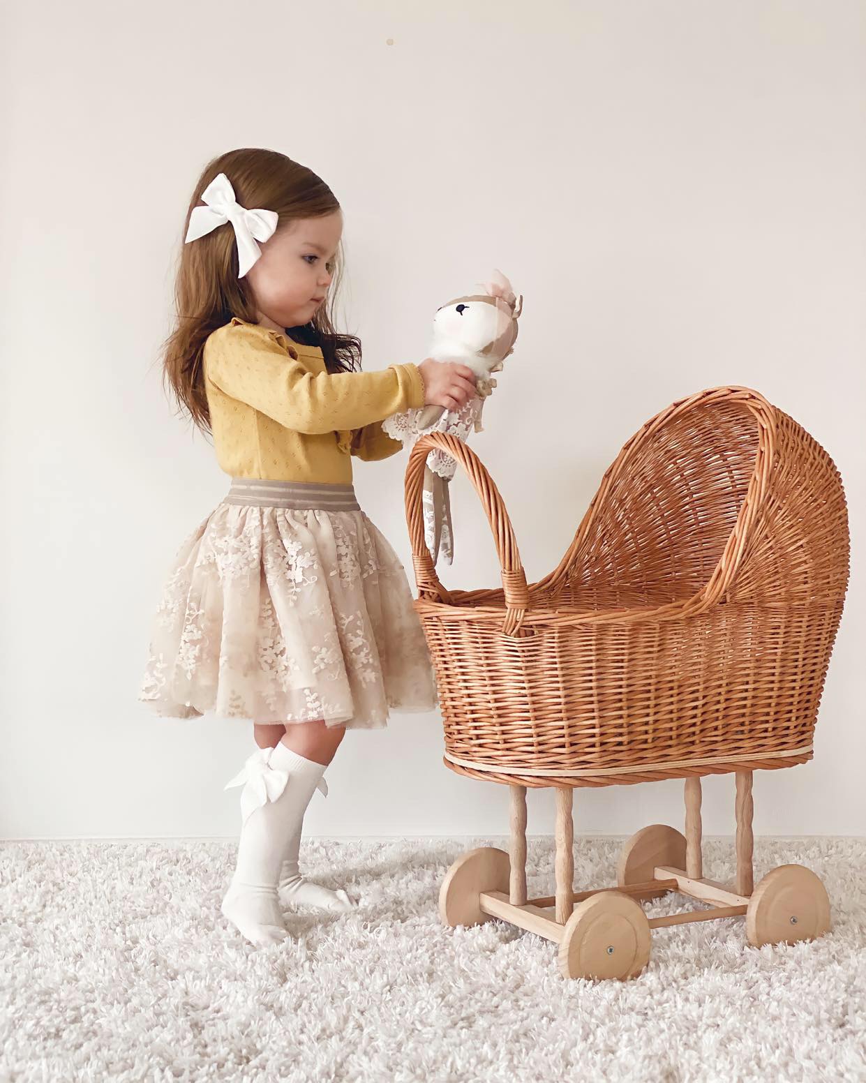 Condor Knæstrømper med Velour Sløjfe - Cava