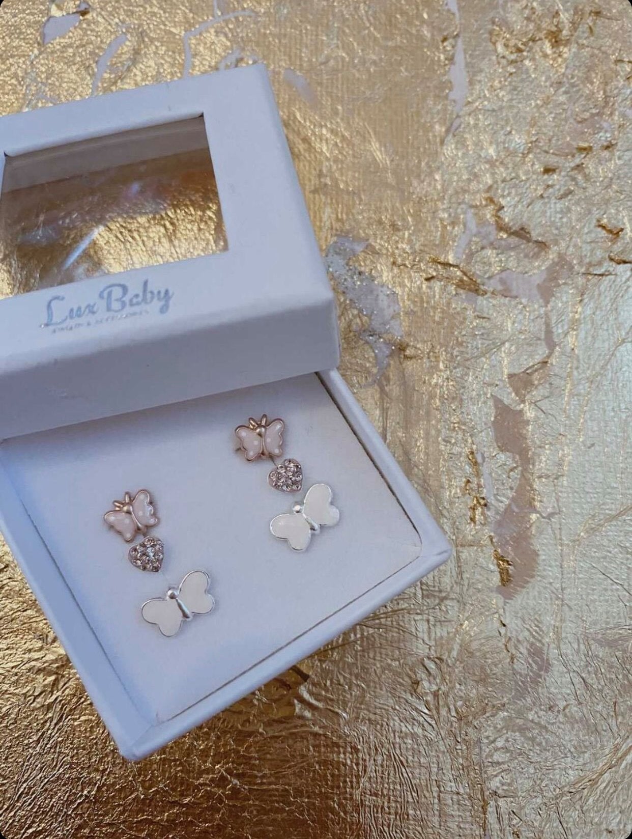 Sommerfugle Ørestikker Rosaguldbelagt