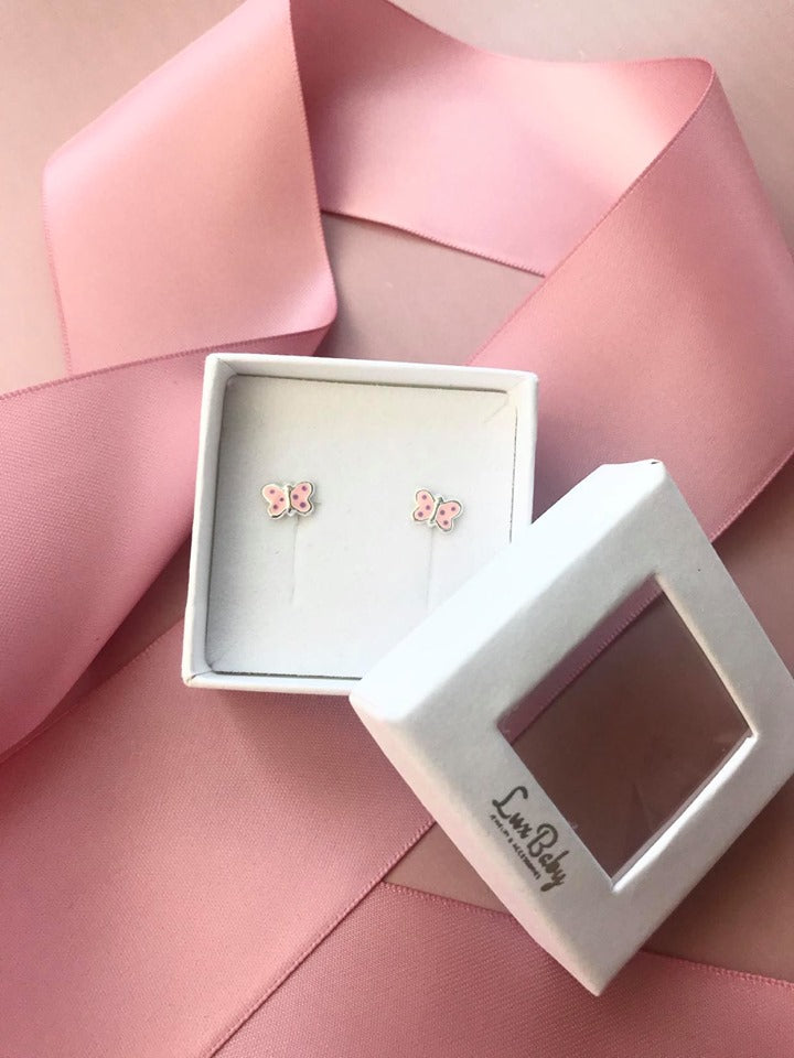 Sommerfugle Ørestikker Rosa med Lilla Dots