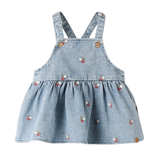 Lil Atelier Funda - Denim Emb Skirtall - Medium Blue Denim/EMB