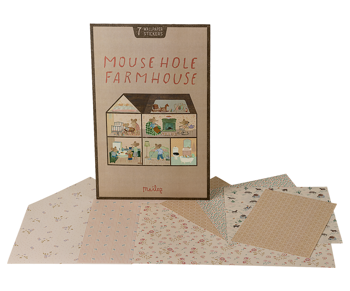 Maileg - Wallpaper - Mouse hole Farmhouse
