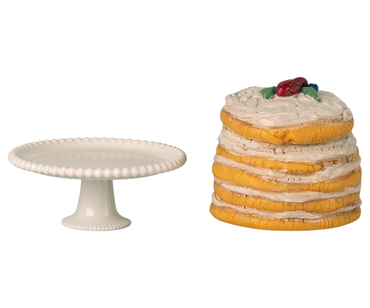 Maileg Kage og Kageopsats, Mus – Råhvid