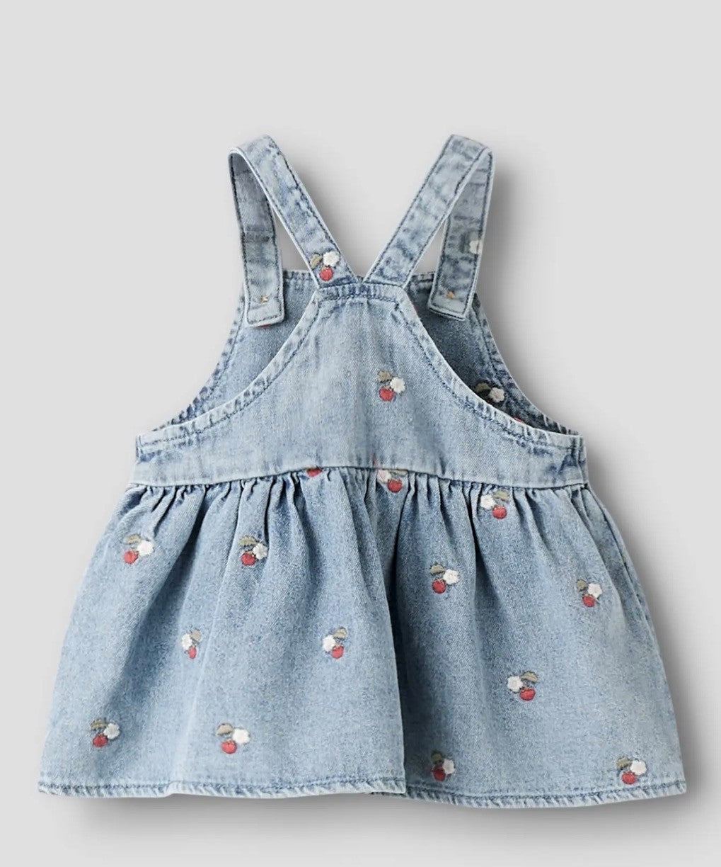 Lil Atelier Funda - Denim Emb Skirtall - Medium Blue Denim/EMB