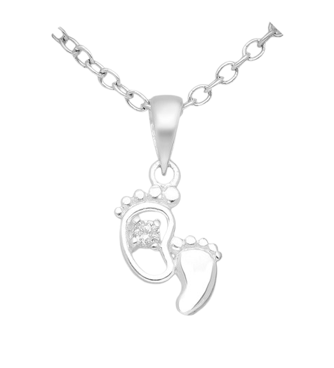 Baby Fødder med sten - Halskæde til Mor