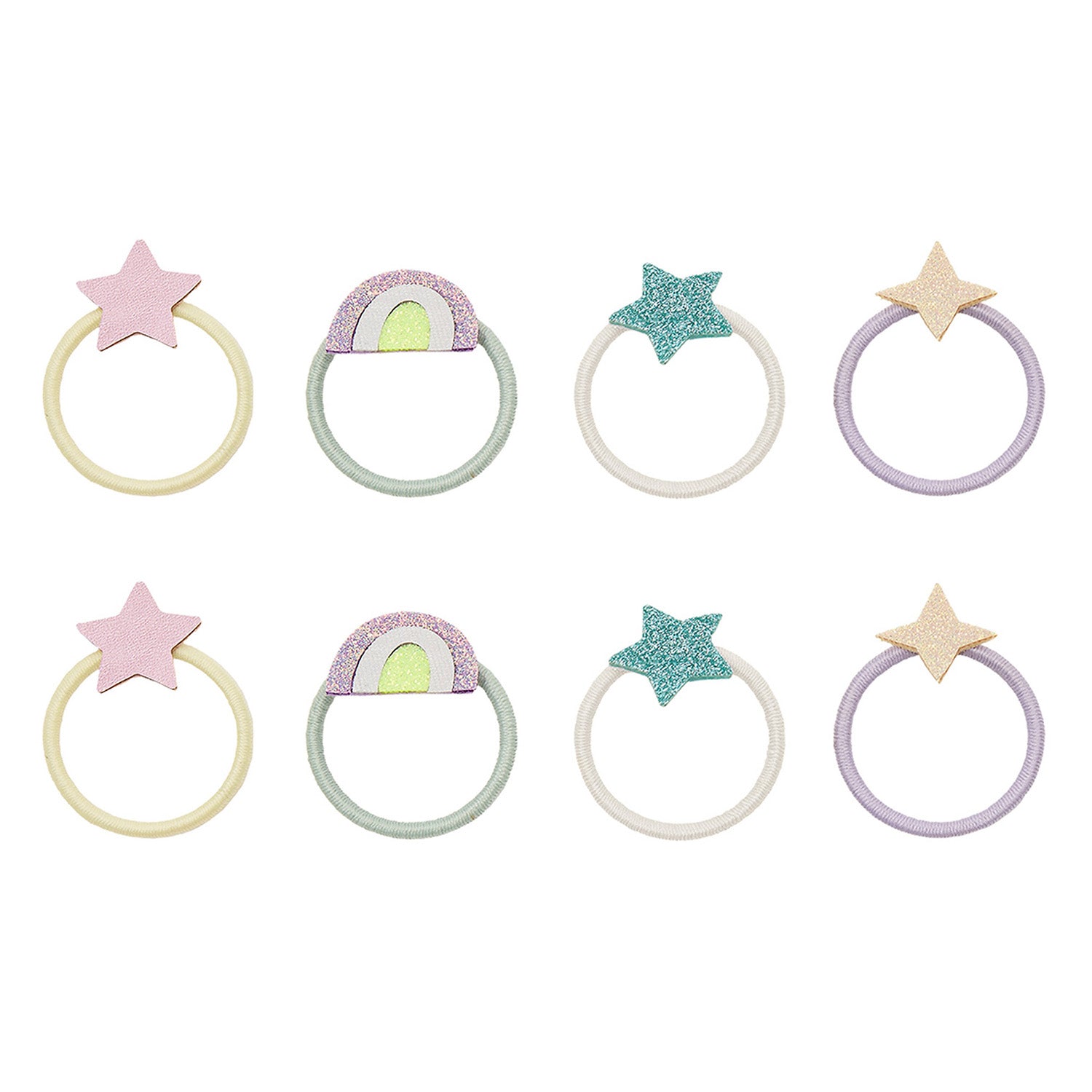 Mimi & Lula 8 hårelastikker - Mini Rainbow and Star My Little Unicorn