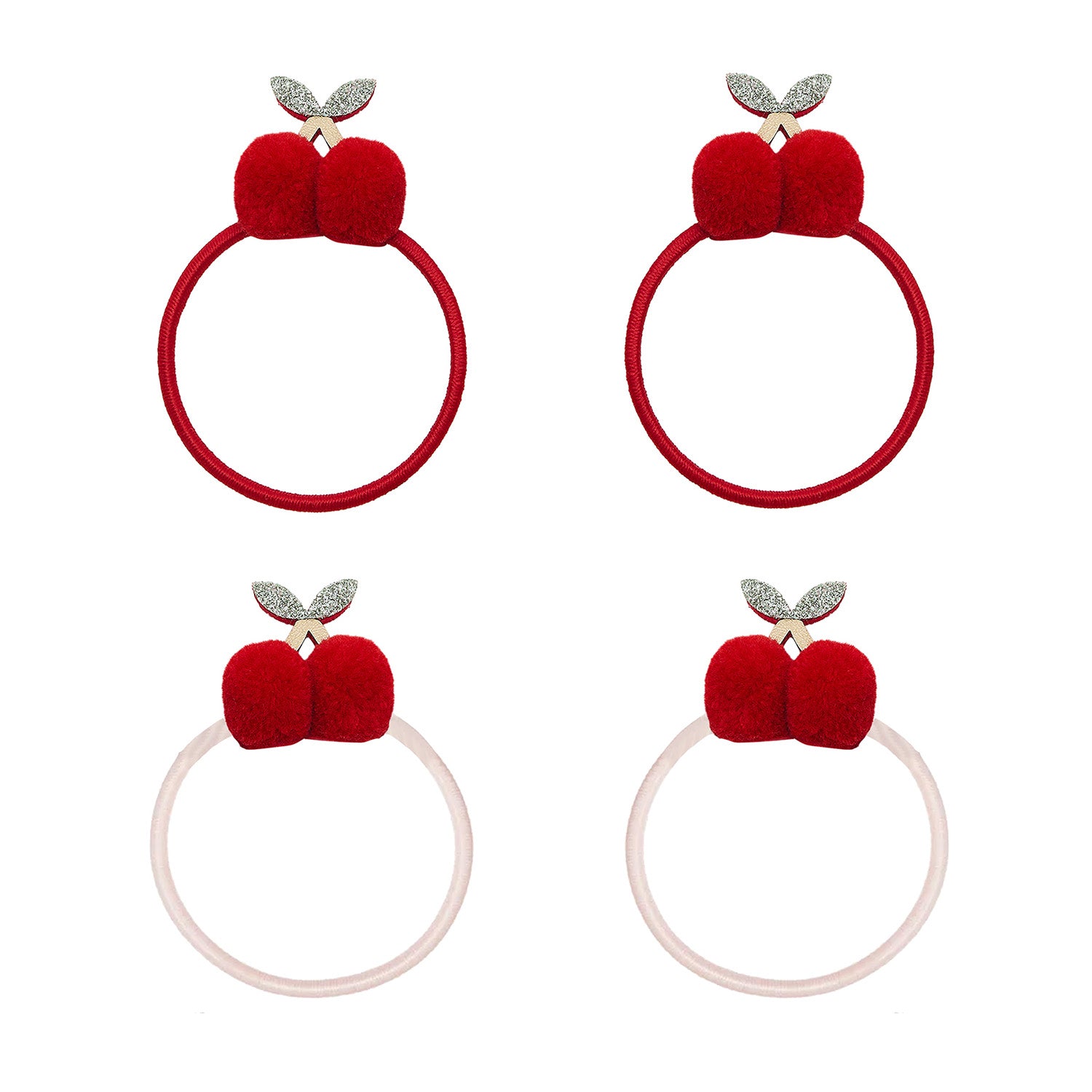 Mimi & Lula 4 hårelastikker - Pom Pom Cherries Mon Cheri