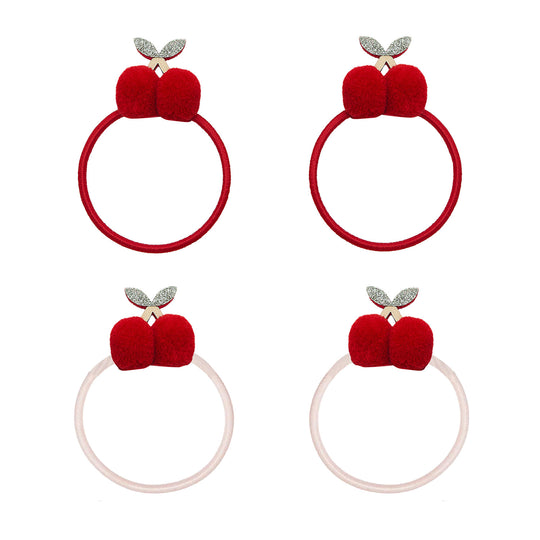 Mimi & Lula 4 hårelastikker - Pom Pom Cherries Mon Cheri