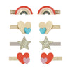 Mimi & Lula 8 Hårclips - Mini Rainbow Heartbeam