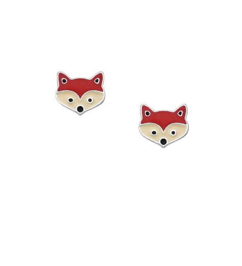 Ørestikker Sølv Ræv - Rød