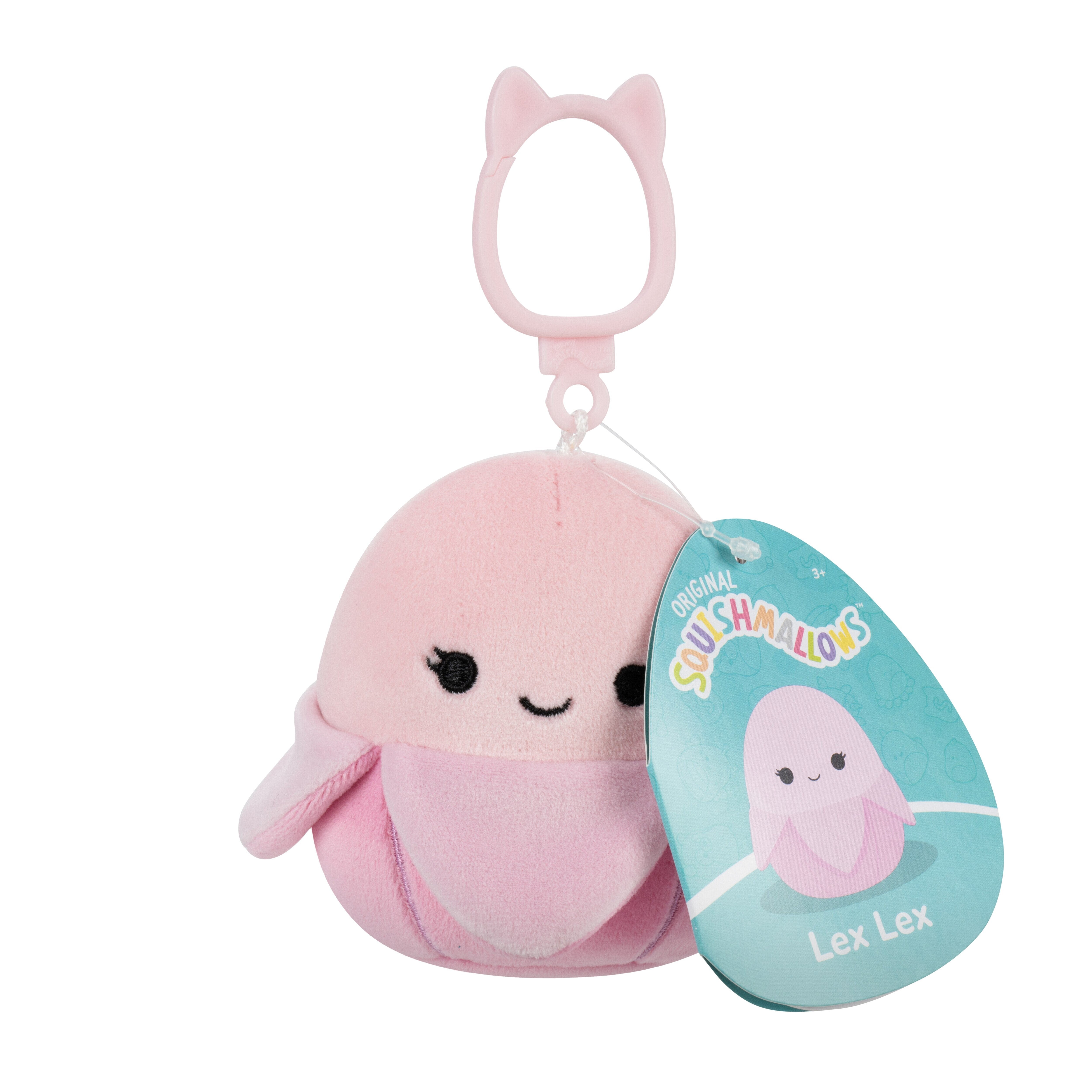 Squishmallows Bamse - 9 cm - Lex Lex Pastel Pink Banana - Clip On