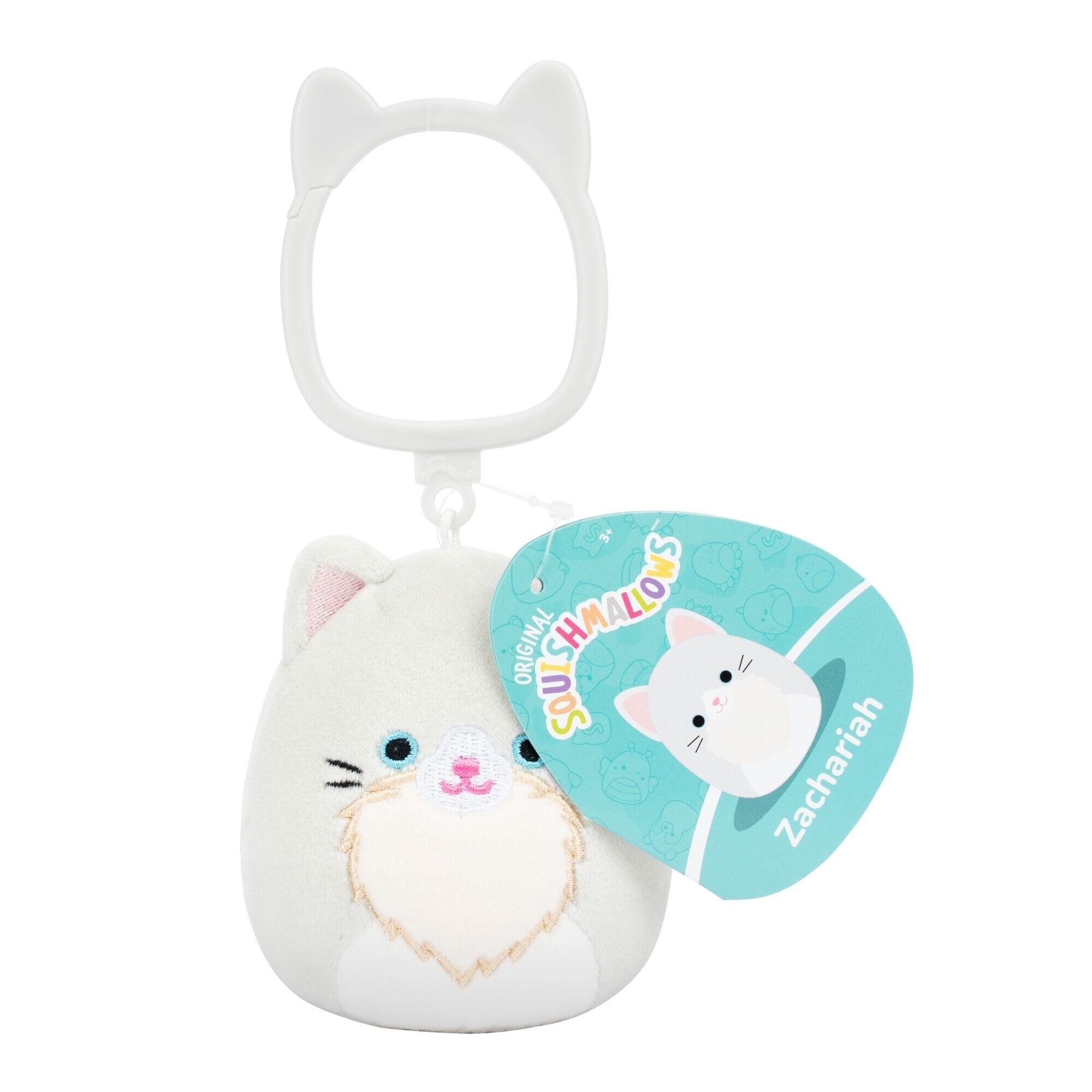 Squishmallows Bamse - 9 cm - Zachariah Cat - Clip On