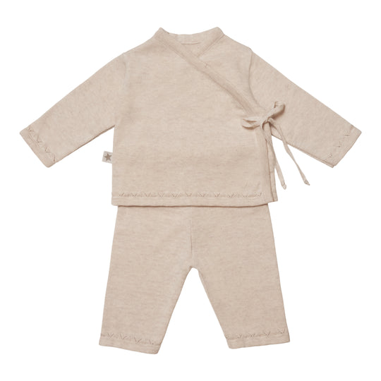 Huttelihut Lani Sæt Baby Bluse & Bukser Uld - Off White