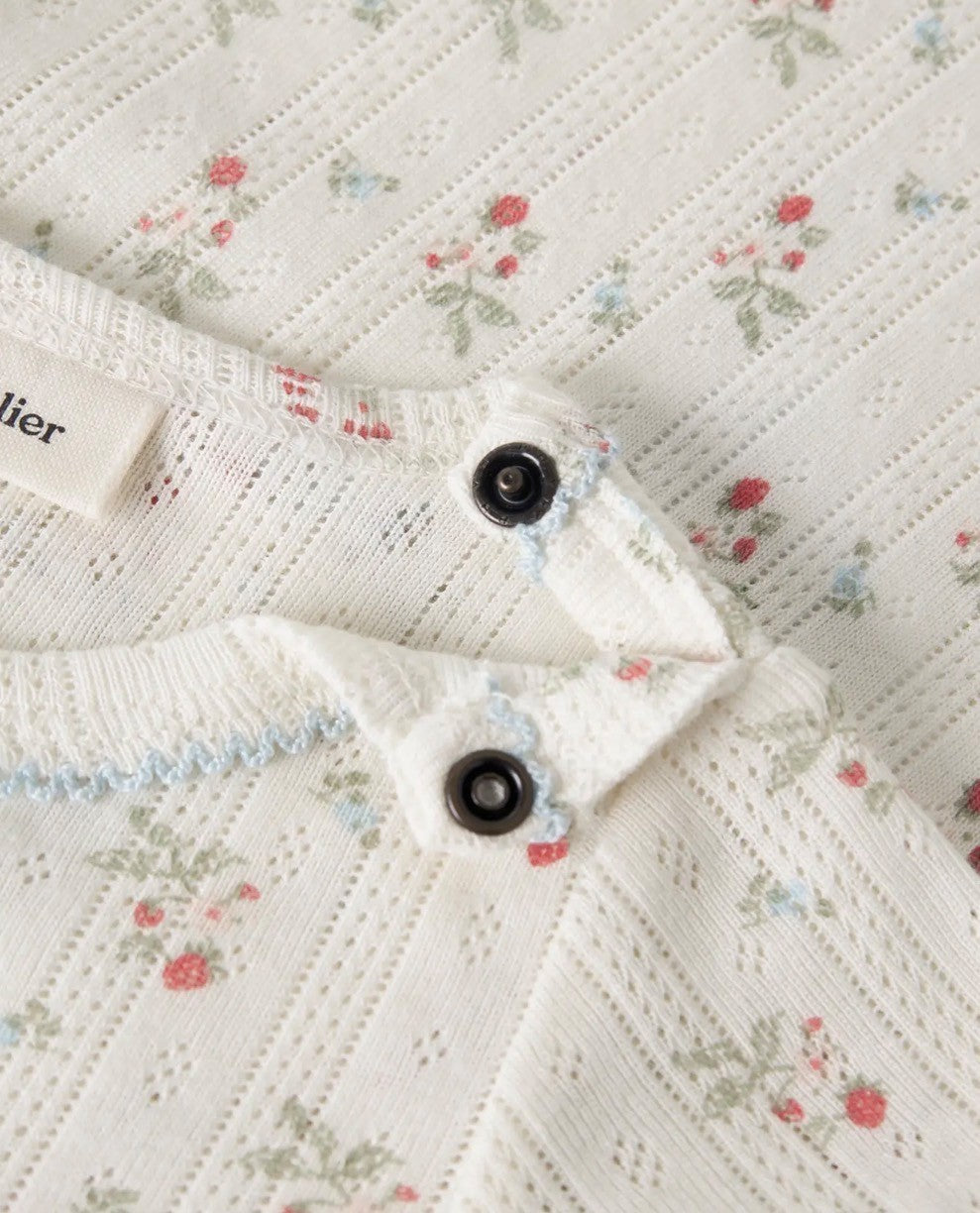 Lil Atelier Rachello - Duna SS Slim Body - Coconut Milk/Strawberry