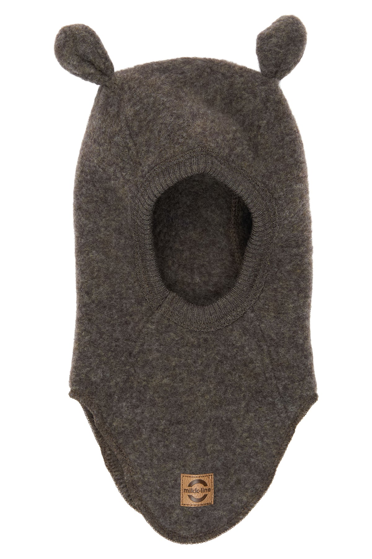 Mikk-Line Wool Fullface With Ears - Dark Brown Melange