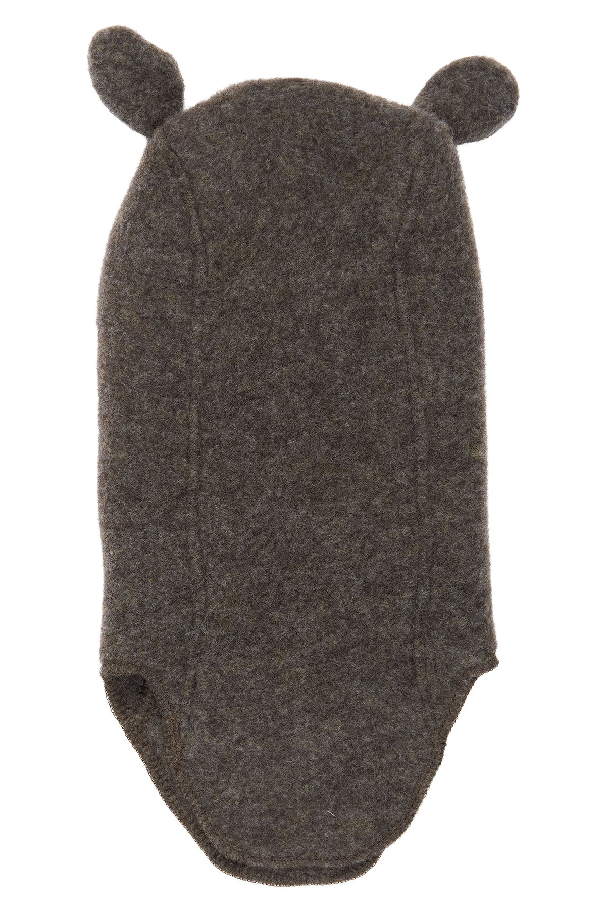 Mikk-Line Wool Fullface With Ears - Dark Brown Melange