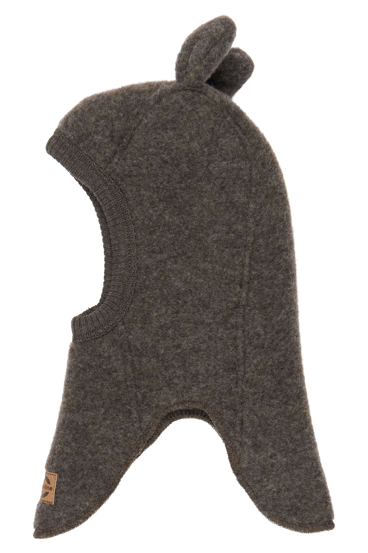 Mikk-Line Wool Fullface With Ears - Dark Brown Melange