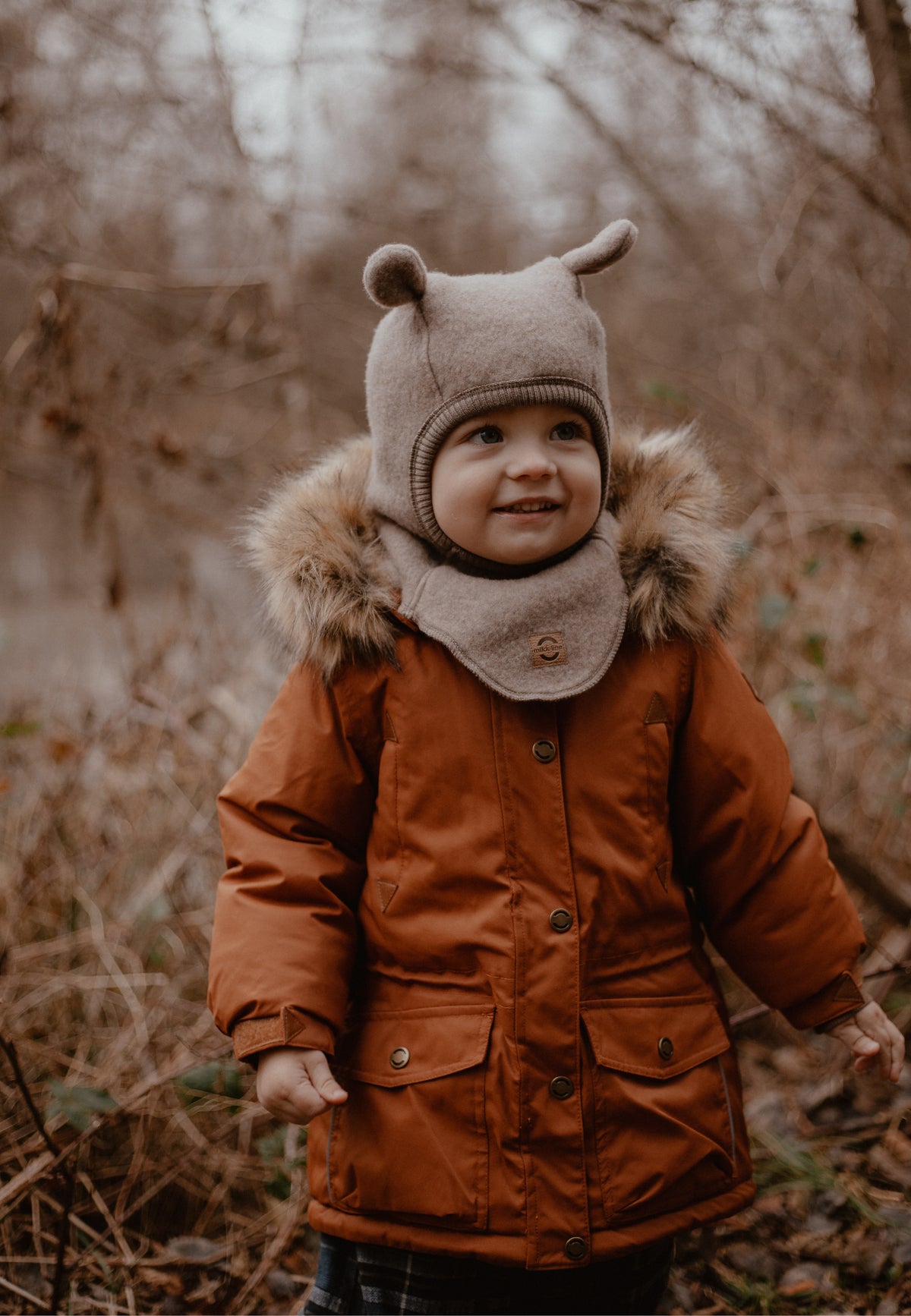 Mikk-Line Wool Fullface With Ears - Melange Denver