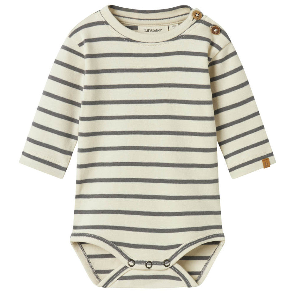 Lil Atelier Limia LS Body - Turtledove/Poppy Seed