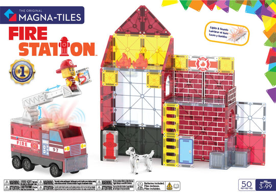 Magna-Tiles Magnetisk Legetøj - Fire Station 50 dele