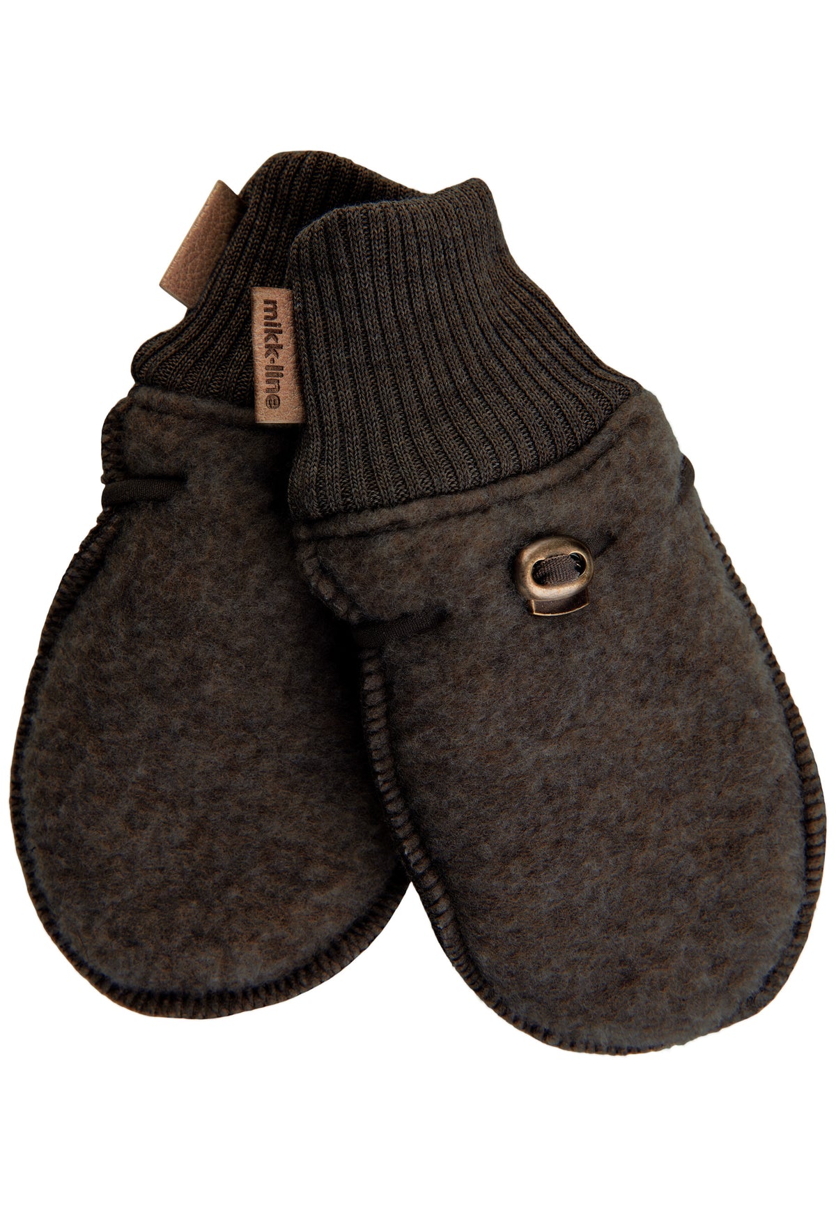 Mikk-Line Wool Mittens - Dark Brown Melange