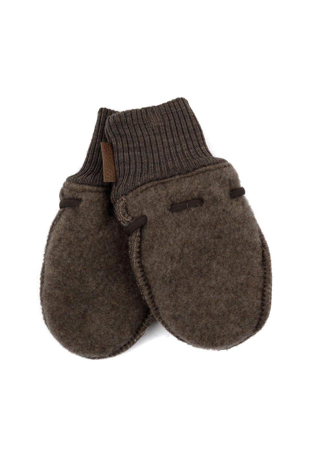 Mikk-Line Wool Mittens - Dark Brown Melange
