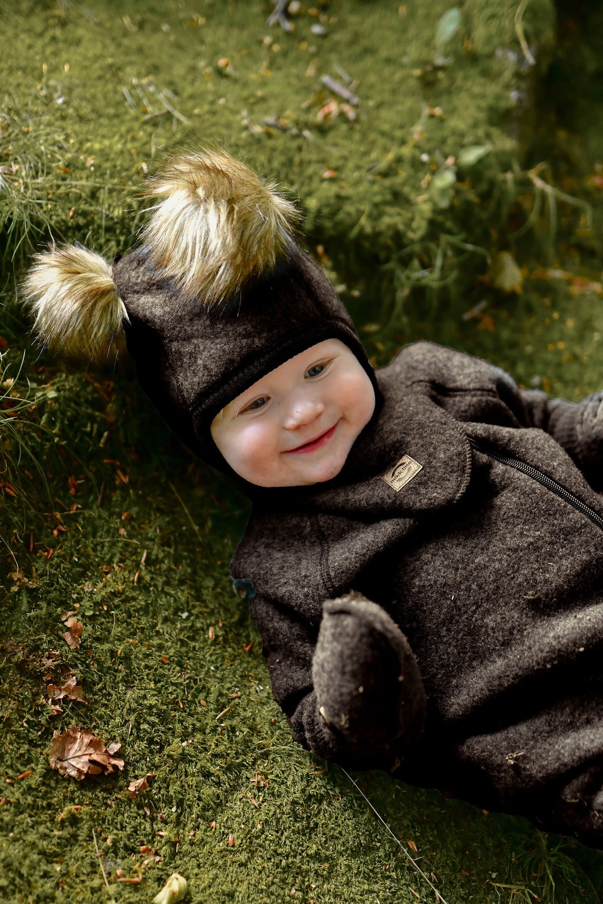 Mikk-Line Wool Mittens - Dark Brown Melange