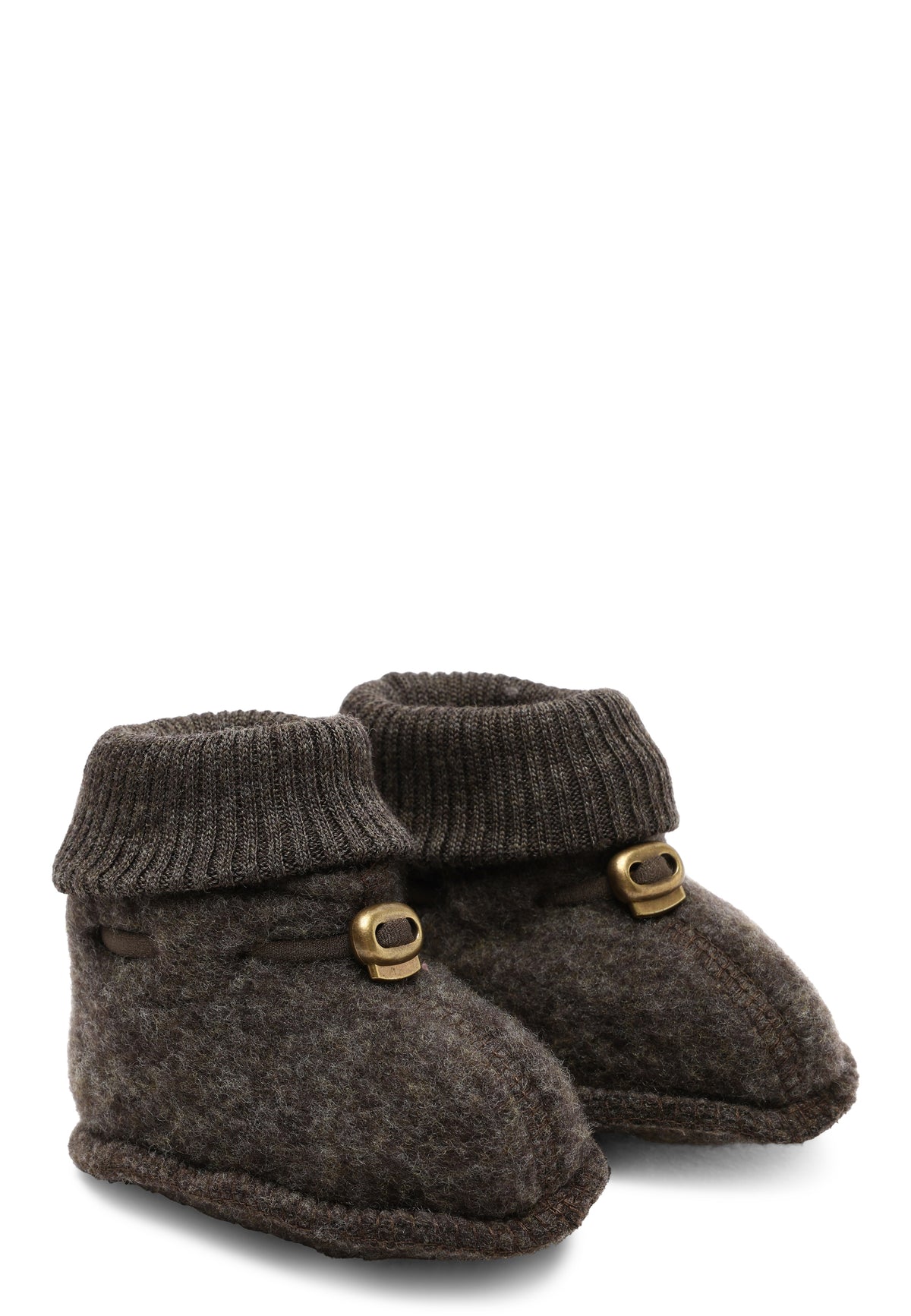 Mikk-Line Wool Footies - Dark Brown Melange