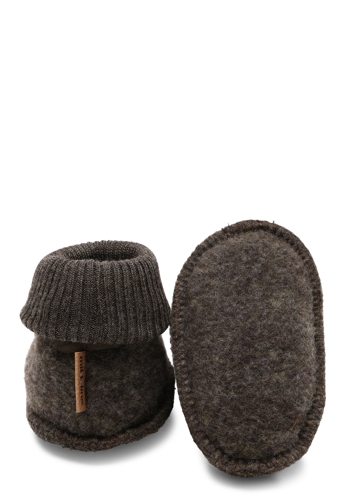 Mikk-Line Wool Footies - Dark Brown Melange