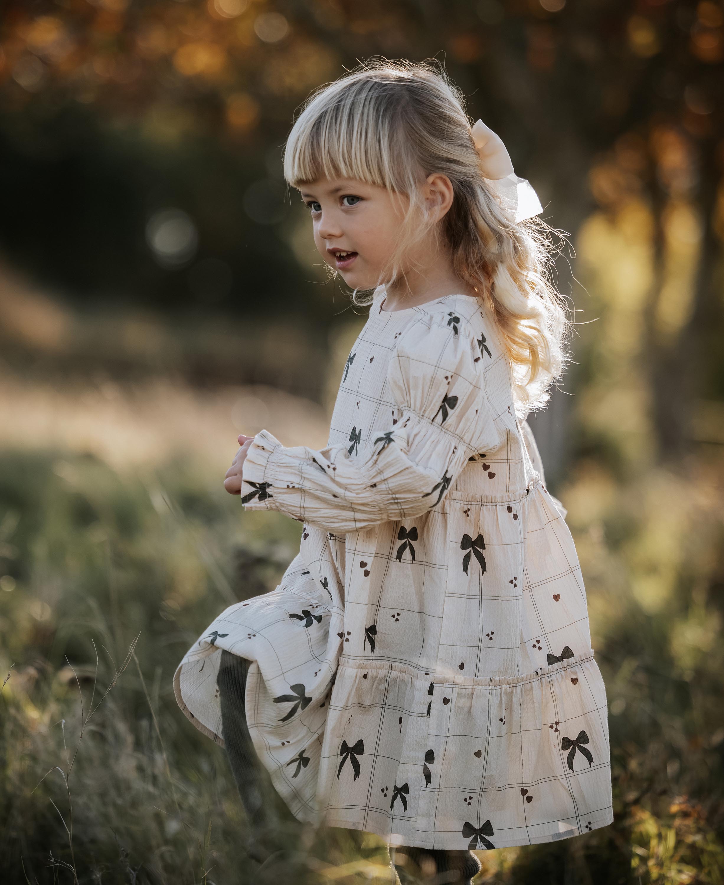 Fliink Bow LS Dress - Sandshell