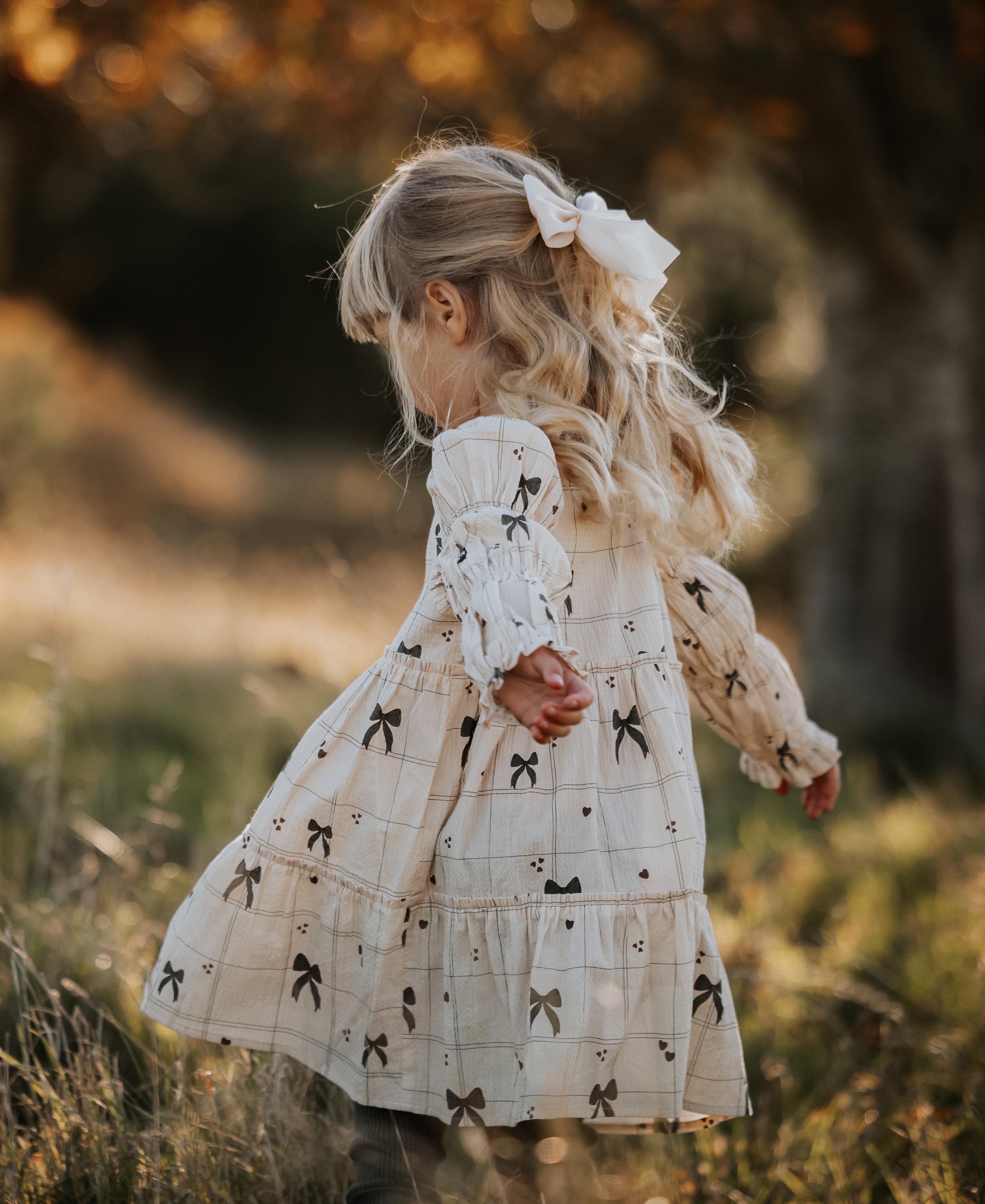 Fliink Bow LS Dress - Sandshell