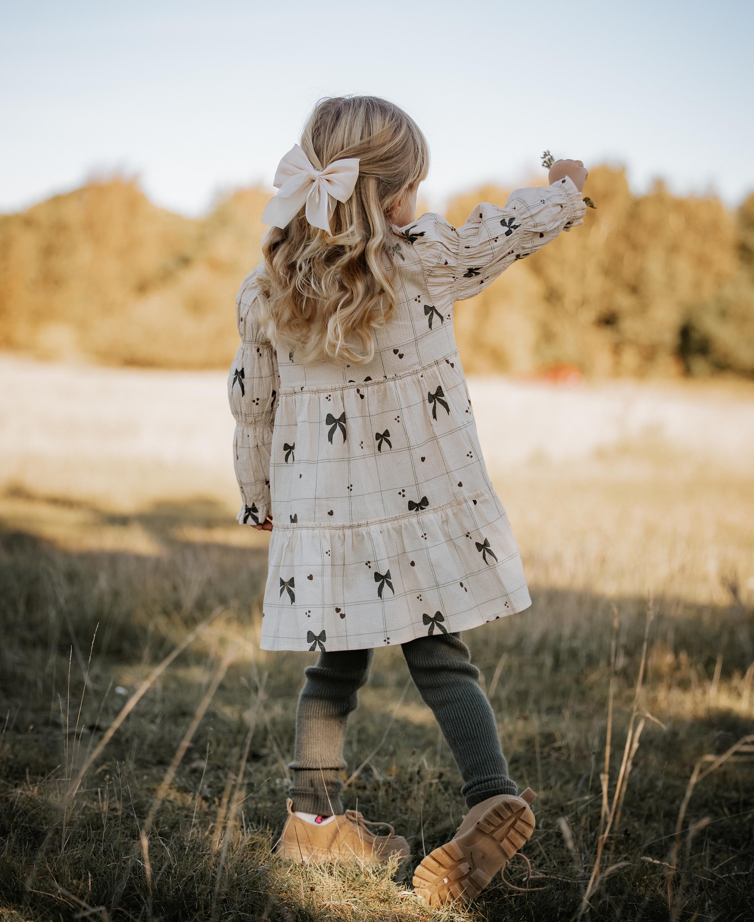 Fliink Bow LS Dress - Sandshell