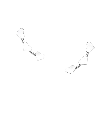 Ørestikke Sølv Hjerter