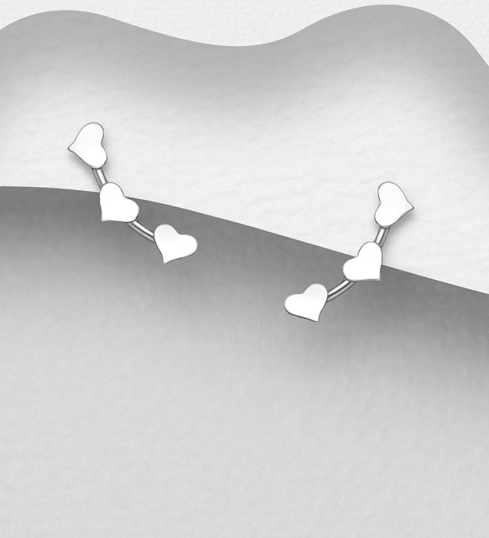 Ørestikke Sølv Hjerter