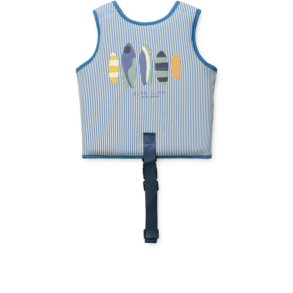 Liewood Dove Seersucker Swim Vest - Y/D stripe Riverside/Creme de la creme