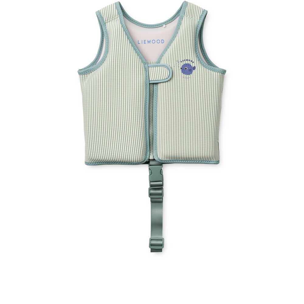 Liewood Dove Seersucker Swim Vest - Peppermint / Sandy