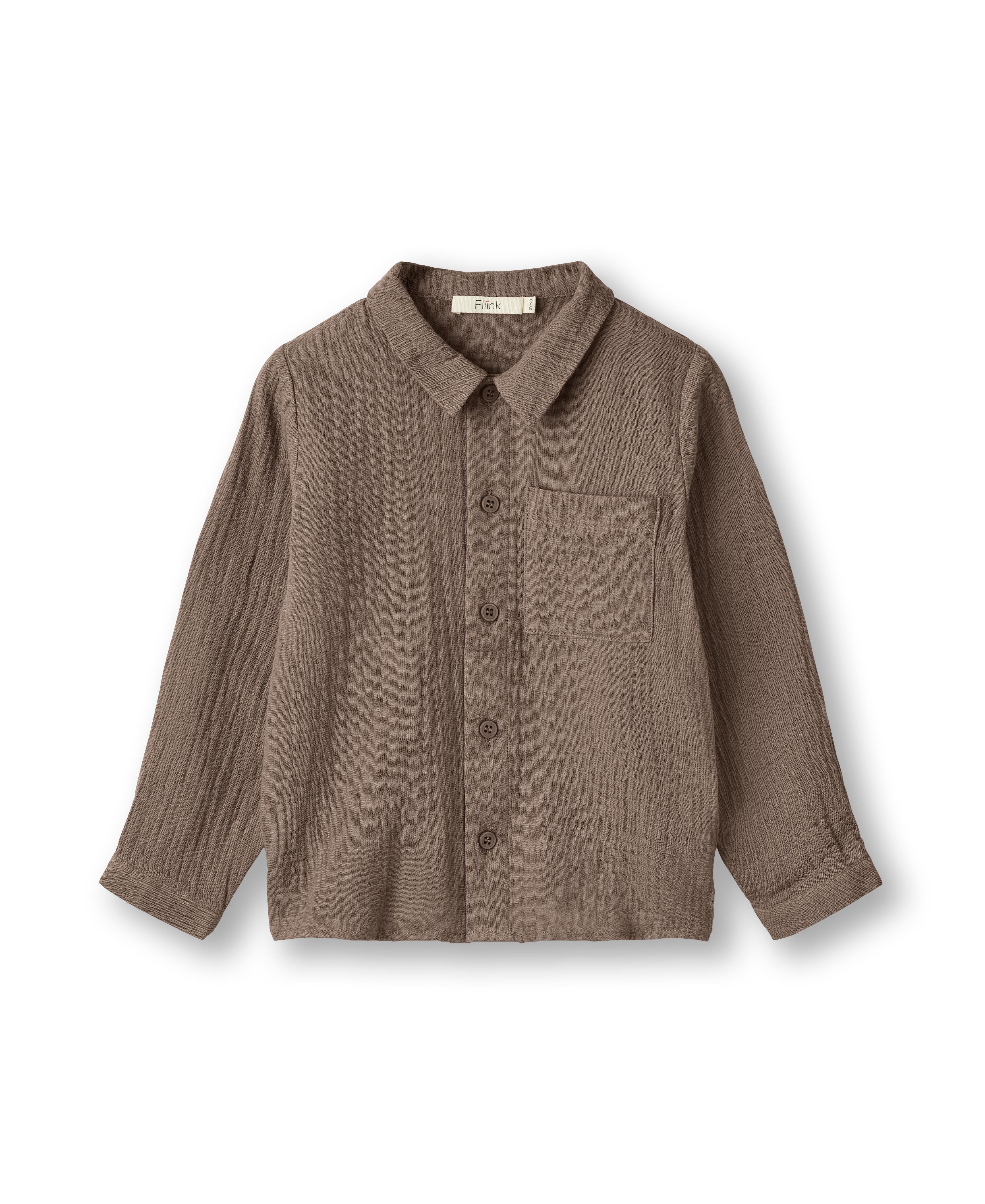 Fliink Elmo Ls Shirt - Pine Bark