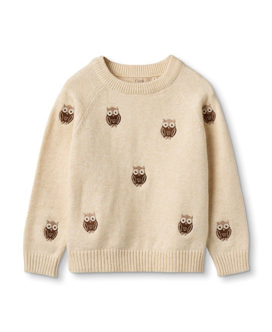 Fliink Alon Owl Pullover - Sandshell
