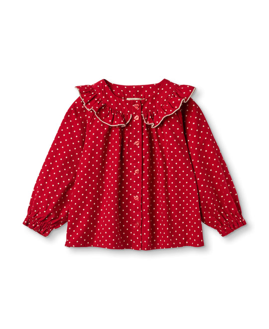 Fliink Dolly Dot Blouse - Pompeian Red