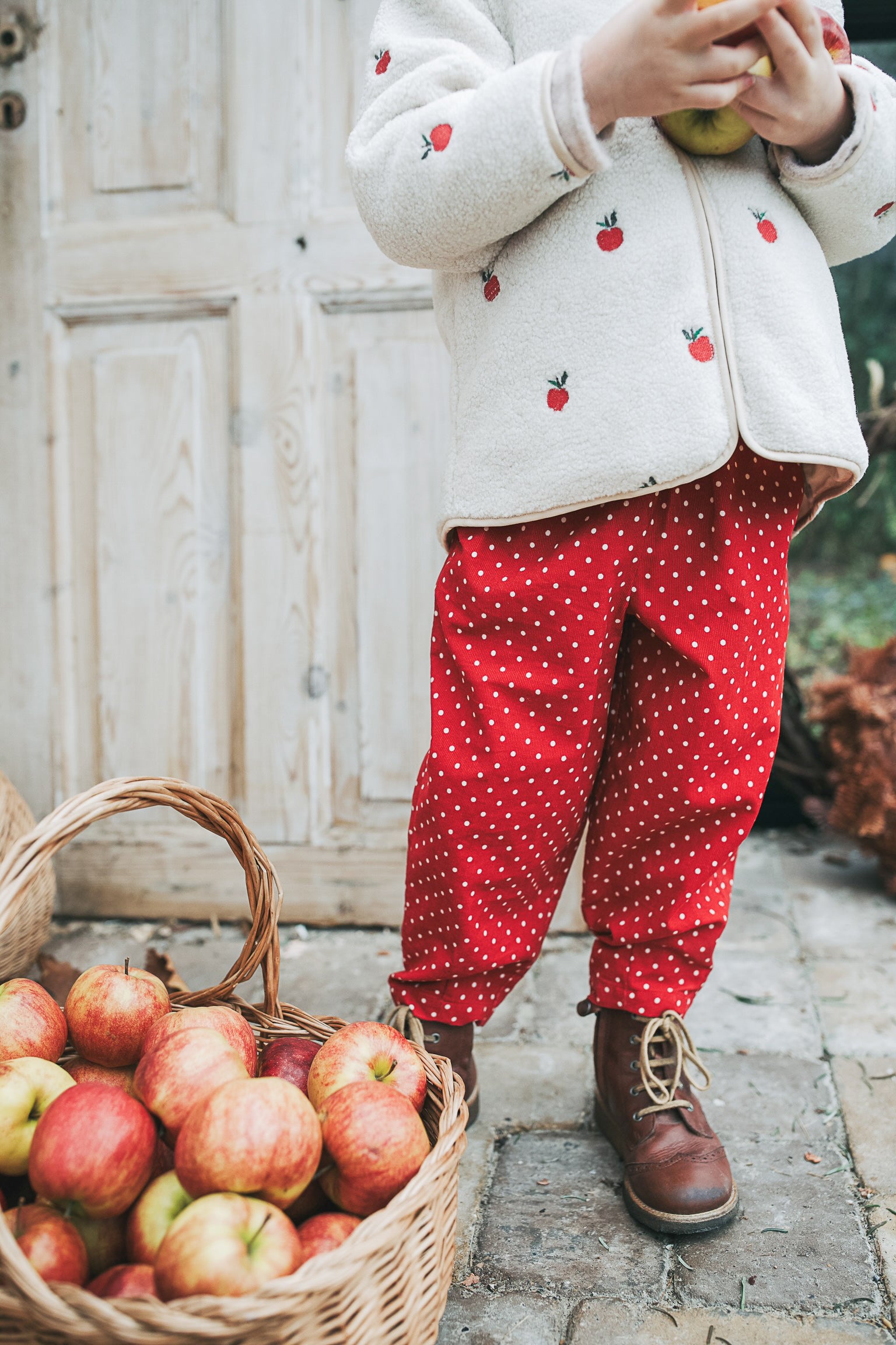 Fliink Dolly Dot Pants -Pompeian Red