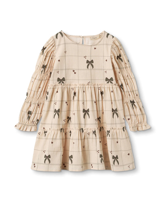 Fliink Bow LS Dress - Sandshell