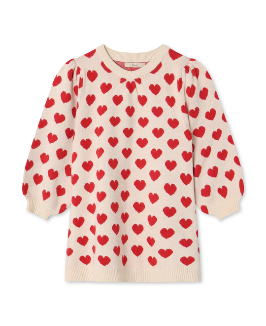 Fliink Alon Heart Dress - Pompeian Red/Sandshell