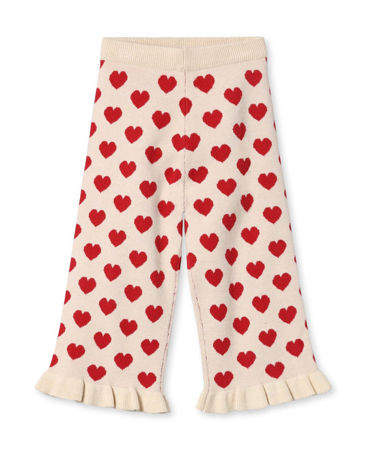 Fliink Alon Heart Ruffle Pant - Pompeian Red/Sandshell