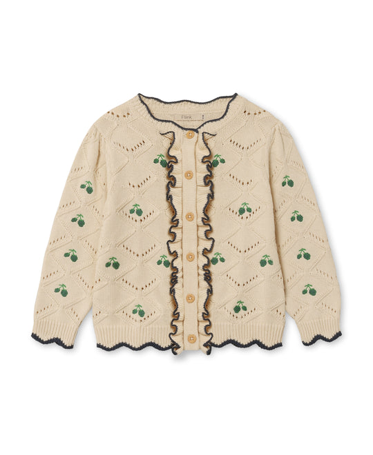 Fliink Mela Ruffle Cardigan - Sandshell