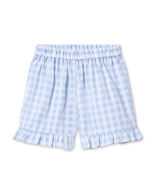 Fliink Pari Ruffle Shorts - Dream Blue Check