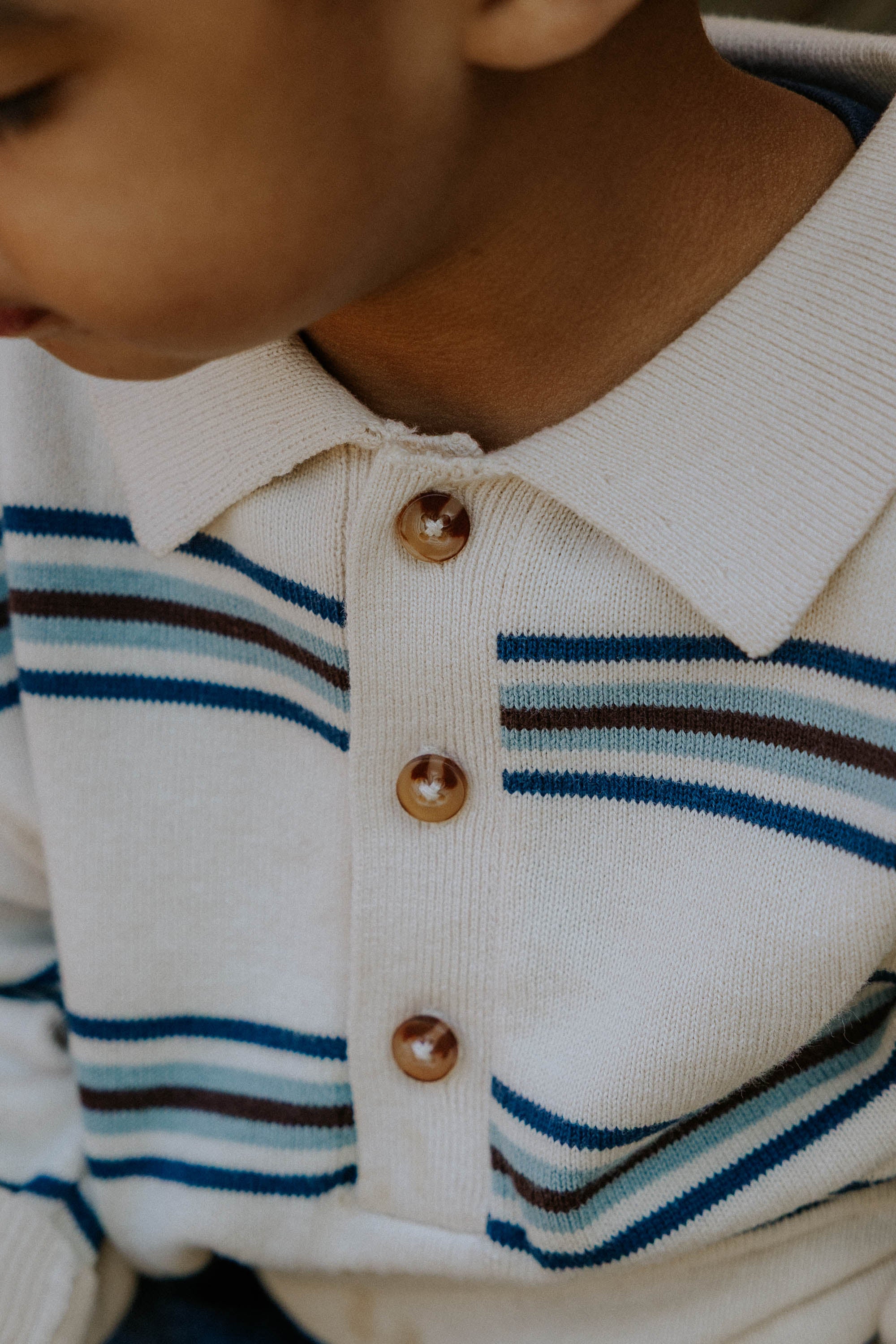 Fliink Benny LS Polo - Sandshell Stripe